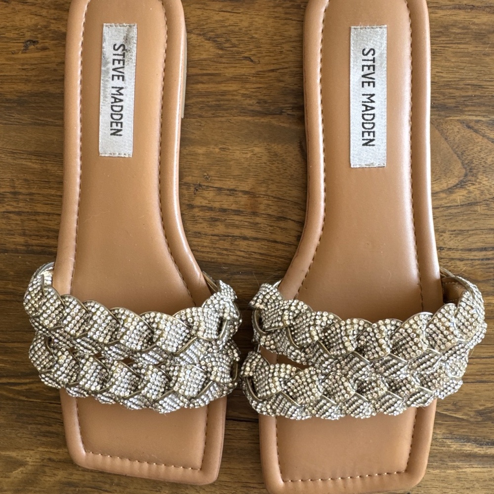 Steve Madden Rhinestone Slides - Picture 2 of 10